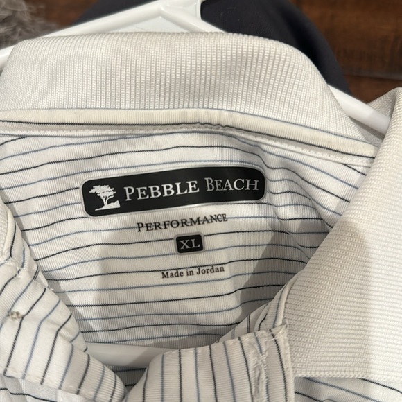 Striped Polo Shirt - White and Gray - Picture 3 of 3